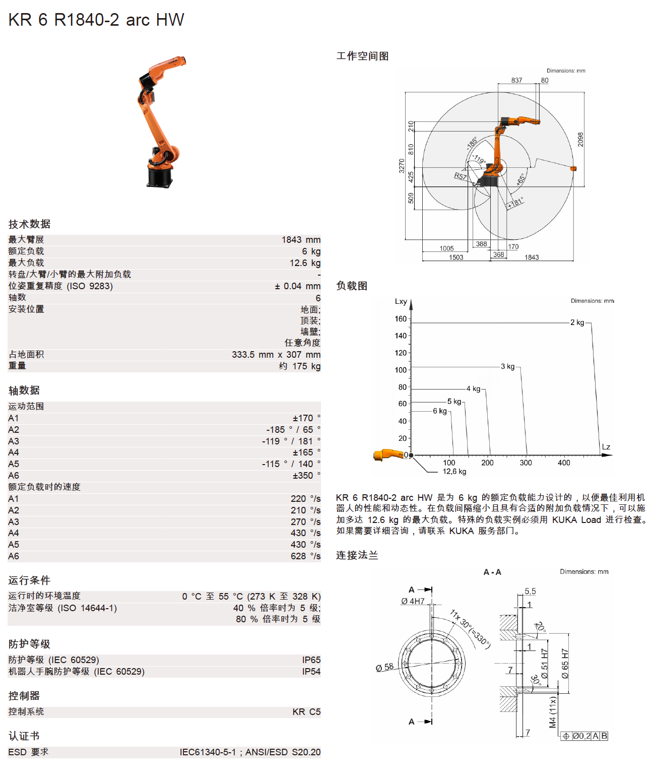 庫(kù)卡弧焊機(jī)器人KR 6 R1840-2 arc HW產(chǎn)品樣冊(cè)
